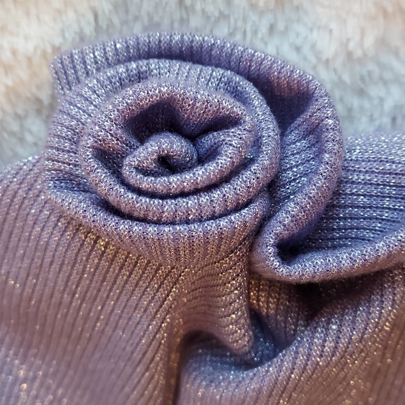 Dolls Kill Sugar Thrillz NWT Lilac Shimmer Rosette Fairy Puff Sleeve Crop Top M - Picture 6 of 10